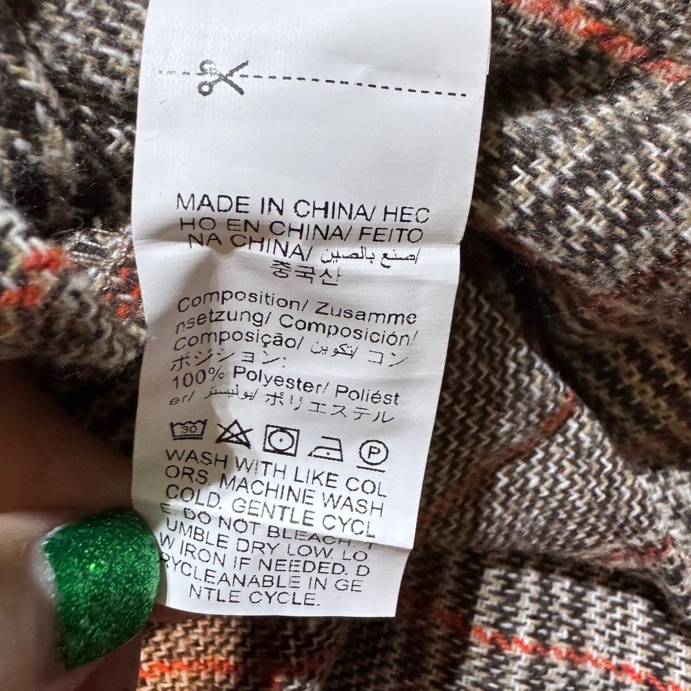 NWT MakeMeChic Apricot Plaid Pleated Mini Skort Drop Waist A-Line‎ - Small - Picture 9 of 9